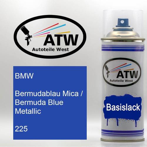 BMW, Bermudablau Mica / Bermuda Blue Metallic, 225: 400ml Sprühdose, von ATW Autoteile West.